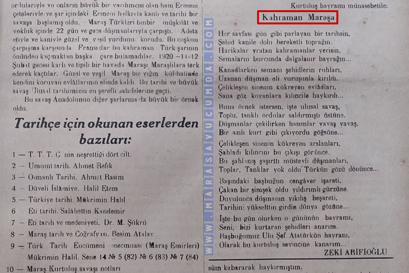 4 Mart 1937 Maraş Gazetesinde Kahramanlık vurgusu