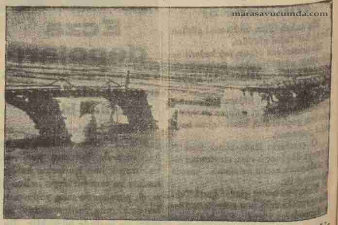 24 Şubat 1936 tarihli Akşam Postası gazetesinde selde zarar gören Karabıyıklı (Aksu) Köprüsü haberi