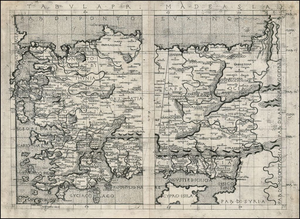 Batlamyus'un Asyanın Birinci Haritası, 1482 Francesco Berlinghieri Çizimi